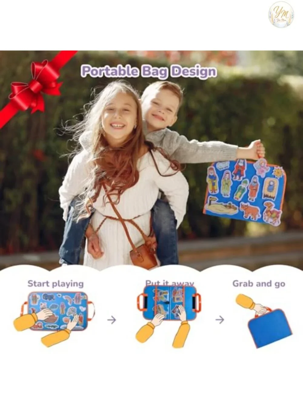 12 Pack Felt Board Bible Stories Precut Felt Set with Foldable Board for